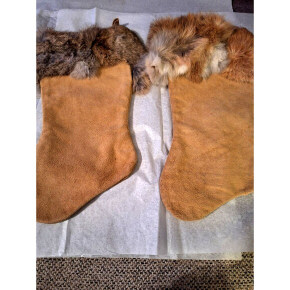 HAPPY HOLIDAYS CHRISTMAS STOCKING‎ WITH FUR LINING-14”-NEW 2 Stockings - Picture 2 of 11